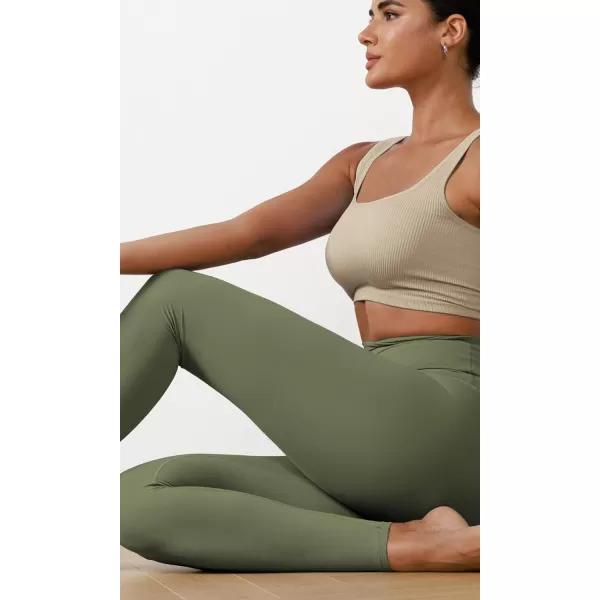 ODODOS ODCLOUD 2Pack Buttery Soft Lounge Yoga Leggings for Women 23quot  25quot 28quot High Waist Yoga PantsBlackdark Olive