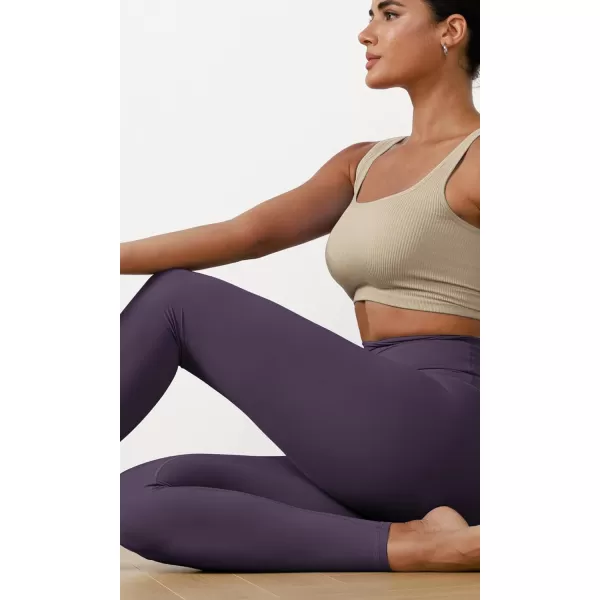 ODODOS ODCLOUD 2Pack Buttery Soft Lounge Yoga Leggings for Women 23quot  25quot 28quot High Waist Yoga PantsBlackdark Purple