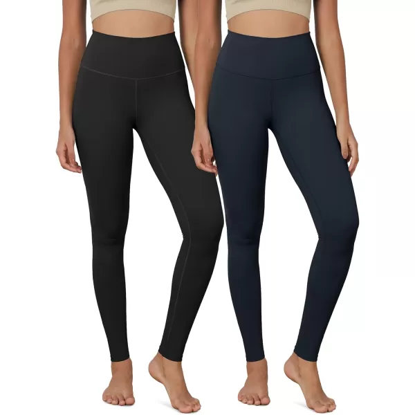 ODODOS ODCLOUD 2Pack Buttery Soft Lounge Yoga Leggings for Women 23quot  25quot 28quot High Waist Yoga PantsBlackdeep Navy