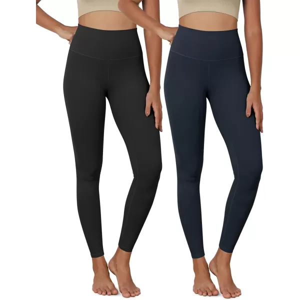 ODODOS ODCLOUD 2Pack Buttery Soft Lounge Yoga Leggings for Women 23quot  25quot 28quot High Waist Yoga PantsBlackdeep Navy