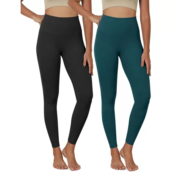 ODODOS ODCLOUD 2Pack Buttery Soft Lounge Yoga Leggings for Women 23quot  25quot 28quot High Waist Yoga PantsBlackforest Teal