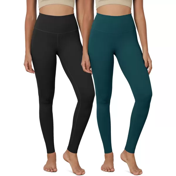 ODODOS ODCLOUD 2Pack Buttery Soft Lounge Yoga Leggings for Women 23quot  25quot 28quot High Waist Yoga PantsBlackforest Teal