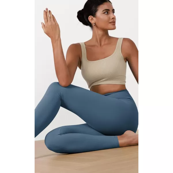 ODODOS ODCLOUD 2Pack Buttery Soft Lounge Yoga Leggings for Women 23quot  25quot 28quot High Waist Yoga PantsBlackink Blue