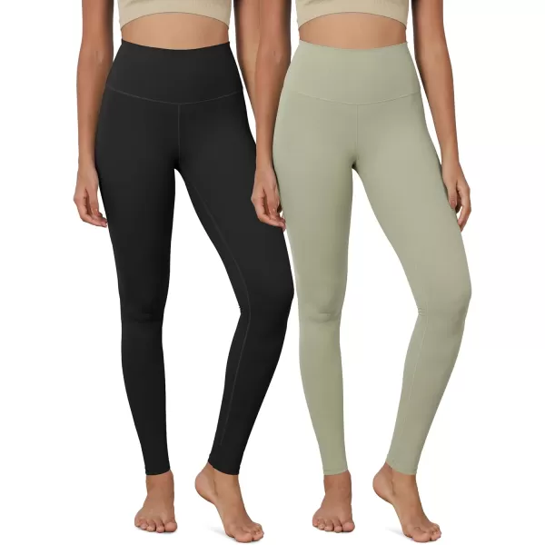 ODODOS ODCLOUD 2Pack Buttery Soft Lounge Yoga Leggings for Women 23quot  25quot 28quot High Waist Yoga PantsBlacklime Stone