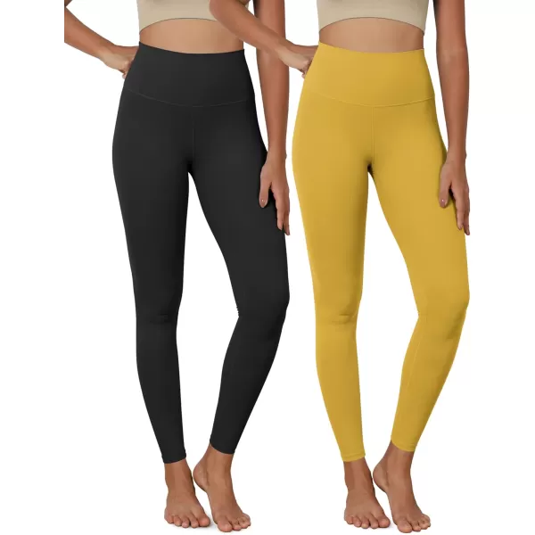 ODODOS ODCLOUD 2Pack Buttery Soft Lounge Yoga Leggings for Women 23quot  25quot 28quot High Waist Yoga PantsBlackmango Mint