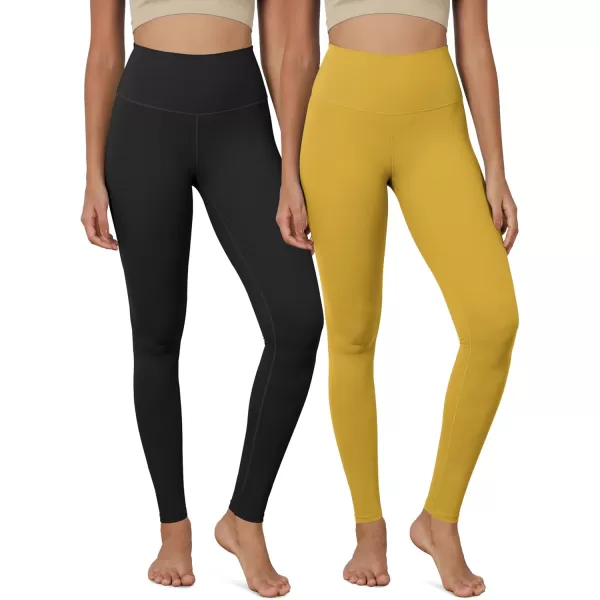 ODODOS ODCLOUD 2Pack Buttery Soft Lounge Yoga Leggings for Women 23quot  25quot 28quot High Waist Yoga PantsBlackmango Mint