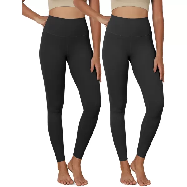 ODODOS ODCLOUD 2Pack Buttery Soft Lounge Yoga Leggings for Women 23quot  25quot 28quot High Waist Yoga PantsBlackonyx Black Grey