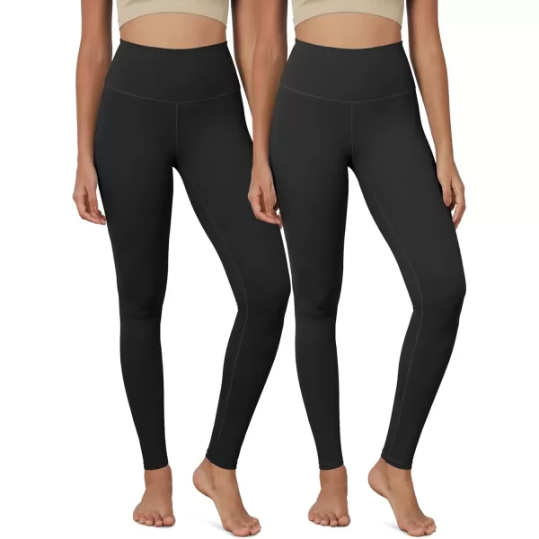 ODODOS ODCLOUD 2Pack Buttery Soft Lounge Yoga Leggings for Women 23quot  25quot 28quot High Waist Yoga PantsBlackonyx Black Grey