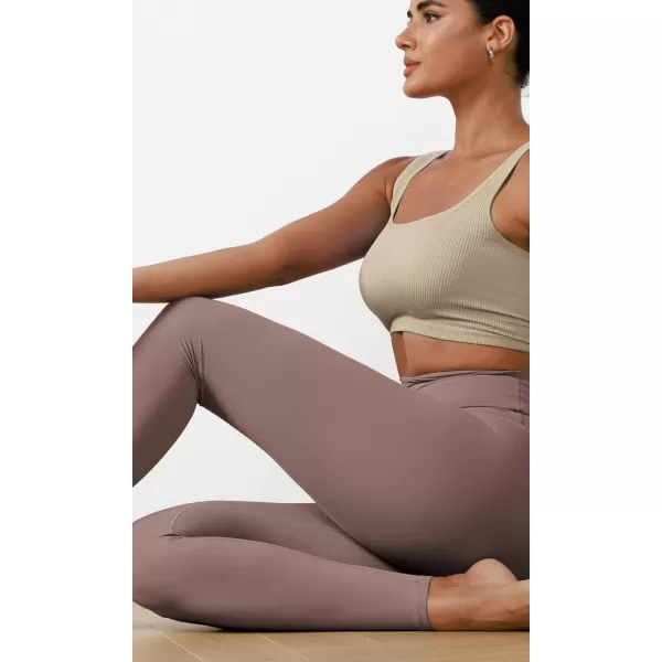 ODODOS ODCLOUD 2Pack Buttery Soft Lounge Yoga Leggings for Women 23quot  25quot 28quot High Waist Yoga PantsBlackpurple Taupe