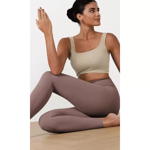 ODODOS ODCLOUD 2Pack Buttery Soft Lounge Yoga Leggings for Women 23quot  25quot 28quot High Waist Yoga PantsBlackpurple Taupe