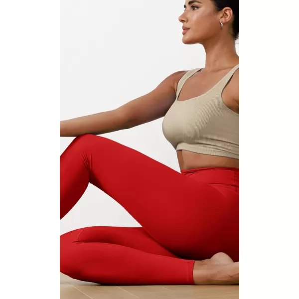 ODODOS ODCLOUD 2Pack Buttery Soft Lounge Yoga Leggings for Women 23quot  25quot 28quot High Waist Yoga PantsBlackred