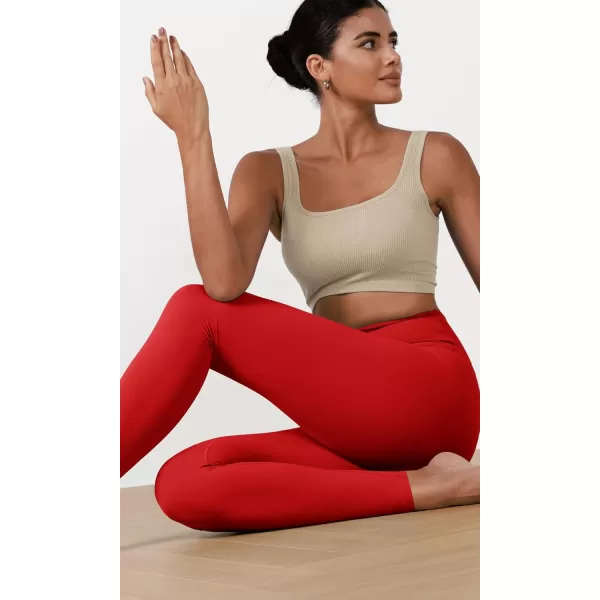 ODODOS ODCLOUD 2Pack Buttery Soft Lounge Yoga Leggings for Women 23quot  25quot 28quot High Waist Yoga PantsBlackred