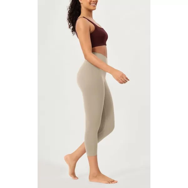 ODODOS ODCLOUD 2Pack Buttery Soft Lounge Yoga Leggings for Women 23quot  25quot 28quot High Waist Yoga PantsBlackshaker Beige