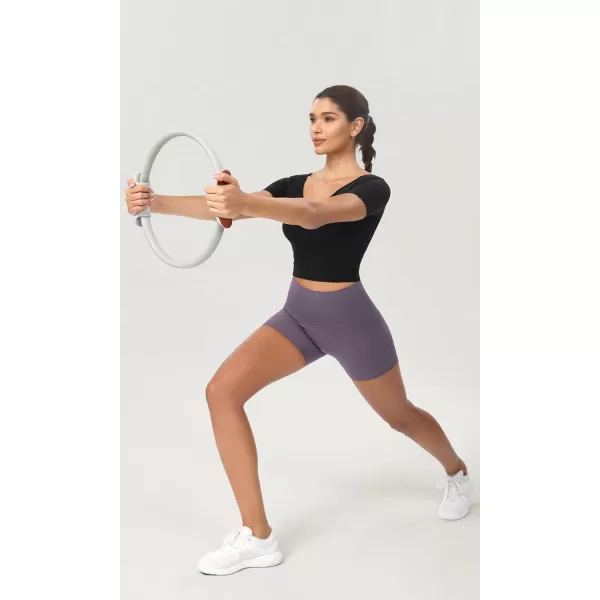 ODODOS ODCLOUD 2Pack Lounge Yoga Shorts for Women 4quot  6quot  8quot 10quot High Waist Buttery Soft Biker ShortsBlackash Violet