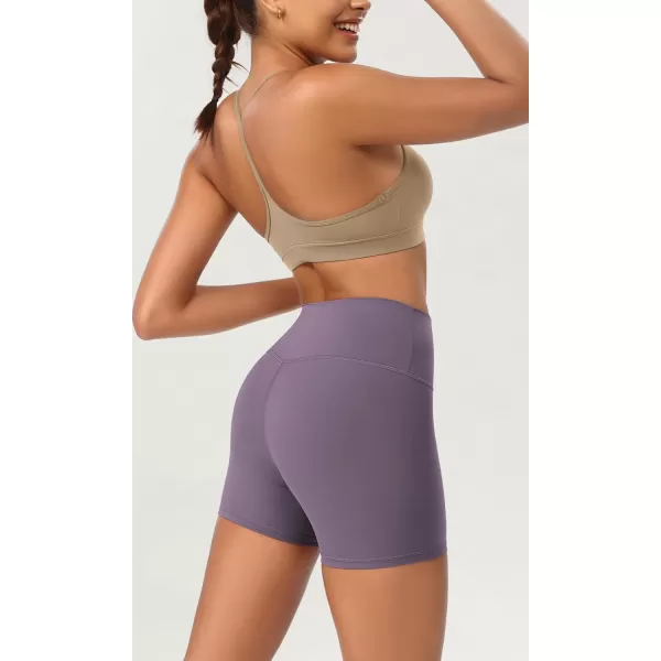 ODODOS ODCLOUD 2Pack Lounge Yoga Shorts for Women 4quot  6quot  8quot 10quot High Waist Buttery Soft Biker ShortsBlackash Violet