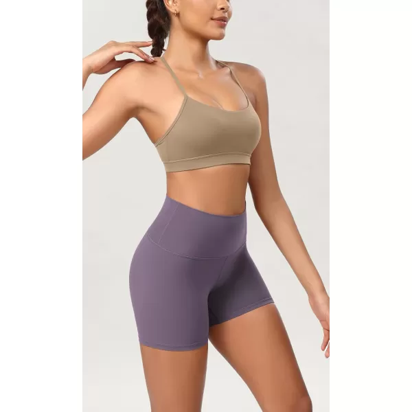 ODODOS ODCLOUD 2Pack Lounge Yoga Shorts for Women 4quot  6quot  8quot 10quot High Waist Buttery Soft Biker ShortsBlackash Violet