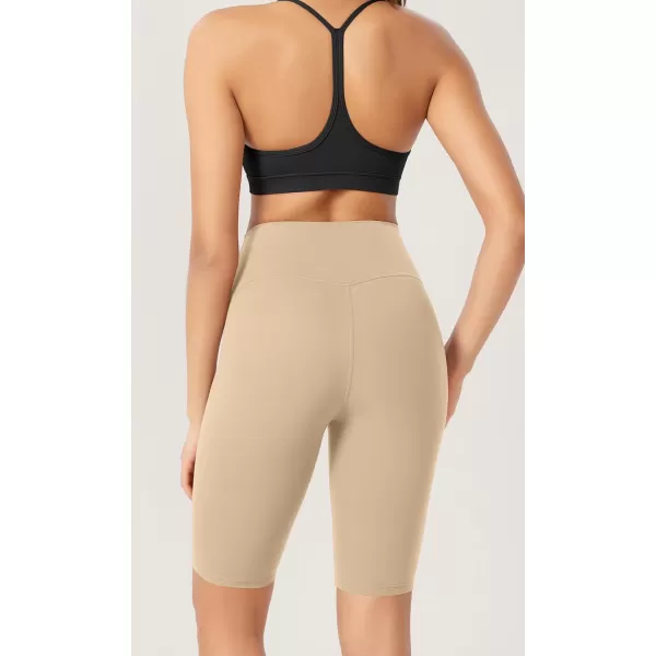ODODOS ODCLOUD 2Pack Lounge Yoga Shorts for Women 4quot  6quot  8quot 10quot High Waist Buttery Soft Biker ShortsBlackbeige