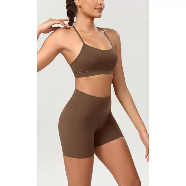 ODODOS ODCLOUD 2Pack Lounge Yoga Shorts for Women 4quot  6quot  8quot 10quot High Waist Buttery Soft Biker ShortsBlackbrunette