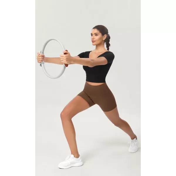 ODODOS ODCLOUD 2Pack Lounge Yoga Shorts for Women 4quot  6quot  8quot 10quot High Waist Buttery Soft Biker ShortsBlackbrunette