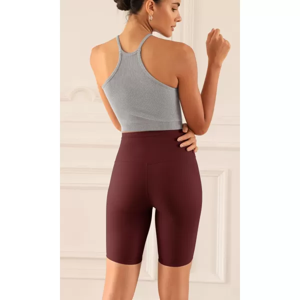 ODODOS ODCLOUD 2Pack Lounge Yoga Shorts for Women 4quot  6quot  8quot 10quot High Waist Buttery Soft Biker ShortsBlackburgundy