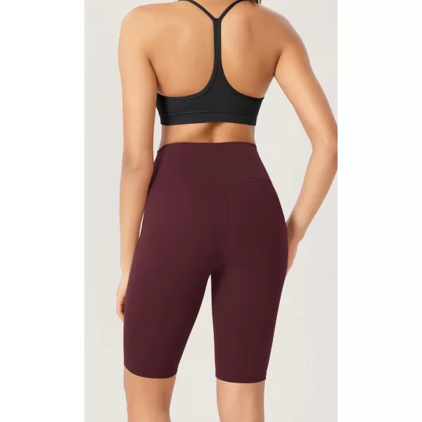ODODOS ODCLOUD 2Pack Lounge Yoga Shorts for Women 4quot  6quot  8quot 10quot High Waist Buttery Soft Biker ShortsBlackburgundy