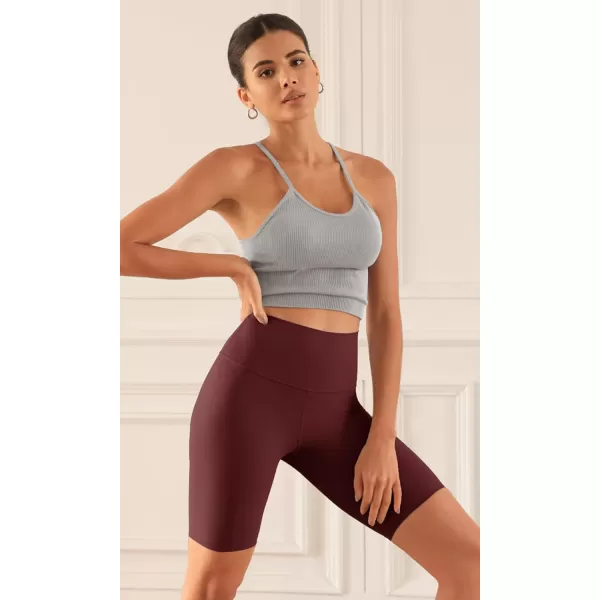 ODODOS ODCLOUD 2Pack Lounge Yoga Shorts for Women 4quot  6quot  8quot 10quot High Waist Buttery Soft Biker ShortsBlackburgundy