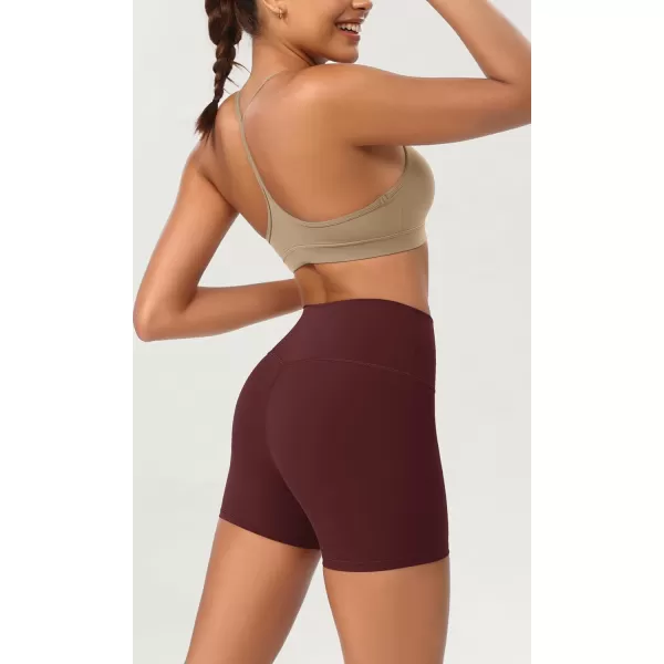ODODOS ODCLOUD 2Pack Lounge Yoga Shorts for Women 4quot  6quot  8quot 10quot High Waist Buttery Soft Biker ShortsBlackburgundy