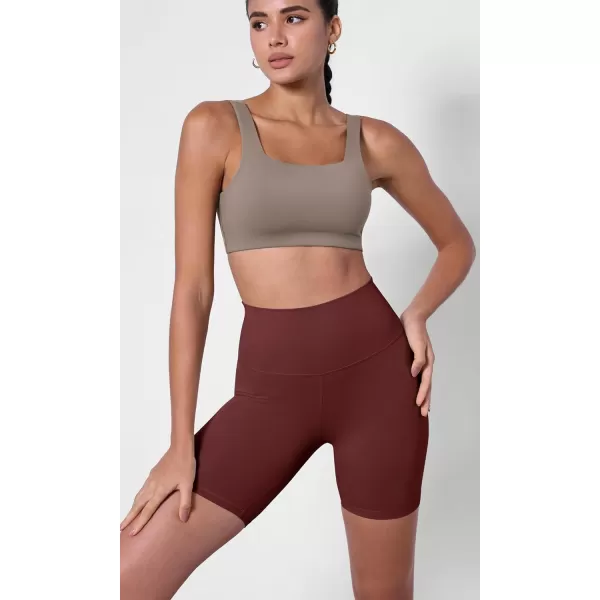 ODODOS ODCLOUD 2Pack Lounge Yoga Shorts for Women 4quot  6quot  8quot 10quot High Waist Buttery Soft Biker ShortsBlackburgundy