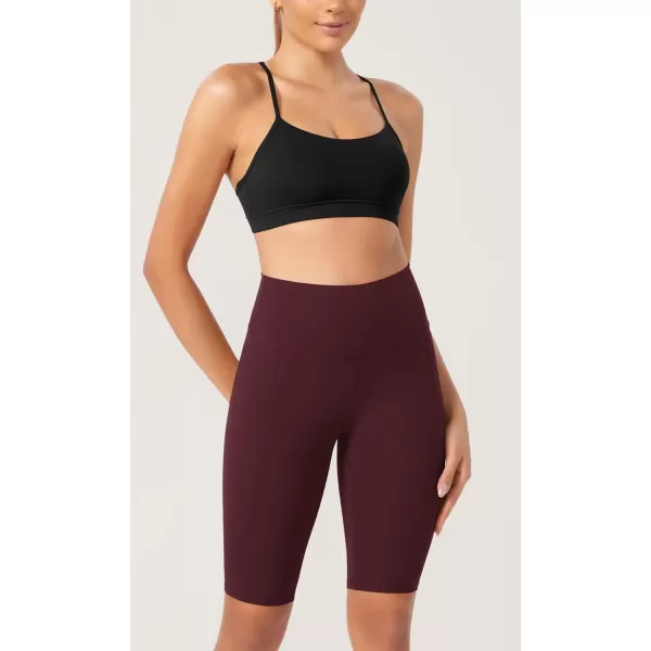 ODODOS ODCLOUD 2Pack Lounge Yoga Shorts for Women 4quot  6quot  8quot 10quot High Waist Buttery Soft Biker ShortsBlackburgundy