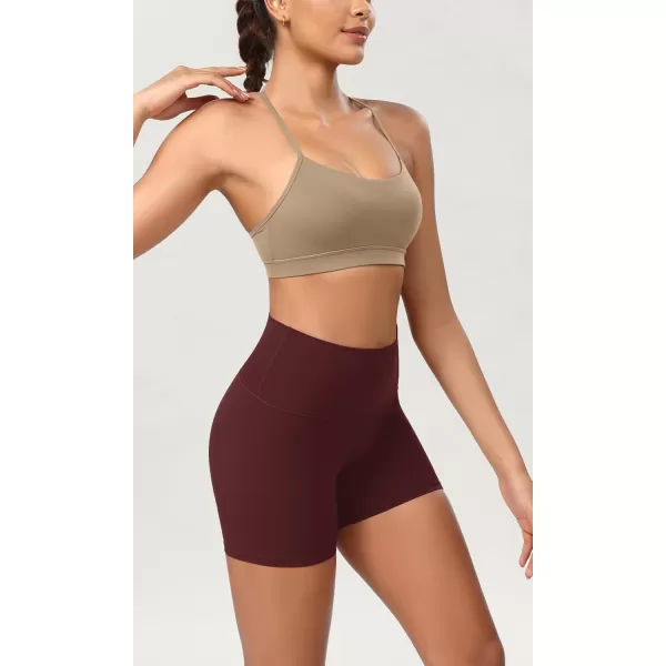 ODODOS ODCLOUD 2Pack Lounge Yoga Shorts for Women 4quot  6quot  8quot 10quot High Waist Buttery Soft Biker ShortsBlackburgundy