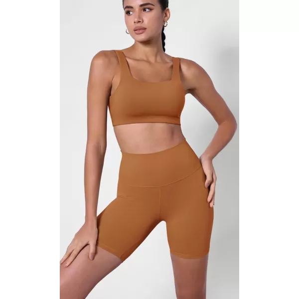 ODODOS ODCLOUD 2Pack Lounge Yoga Shorts for Women 4quot  6quot  8quot 10quot High Waist Buttery Soft Biker ShortsBlackcaramel