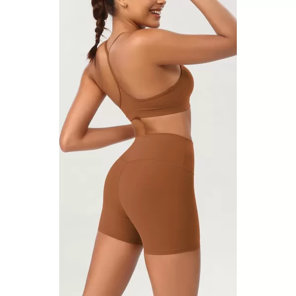 ODODOS ODCLOUD 2Pack Lounge Yoga Shorts for Women 4quot  6quot  8quot 10quot High Waist Buttery Soft Biker ShortsBlackcaramel