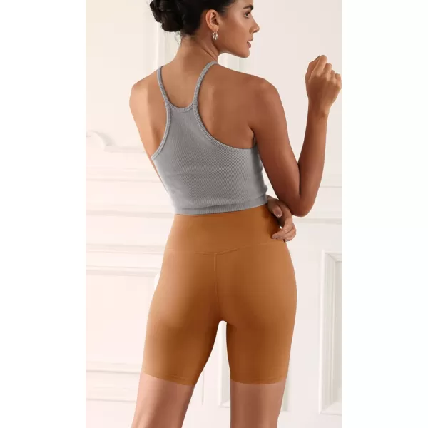 ODODOS ODCLOUD 2Pack Lounge Yoga Shorts for Women 4quot  6quot  8quot 10quot High Waist Buttery Soft Biker ShortsBlackcaramel