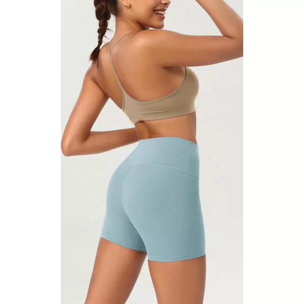 ODODOS ODCLOUD 2Pack Lounge Yoga Shorts for Women 4quot  6quot  8quot 10quot High Waist Buttery Soft Biker ShortsBlackchambray