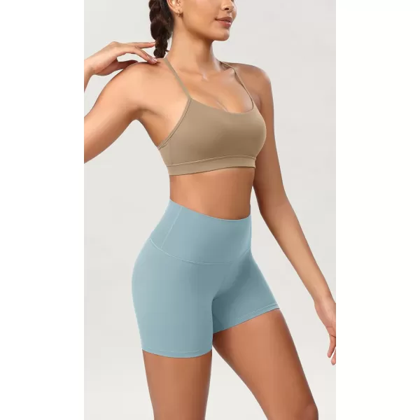 ODODOS ODCLOUD 2Pack Lounge Yoga Shorts for Women 4quot  6quot  8quot 10quot High Waist Buttery Soft Biker ShortsBlackchambray