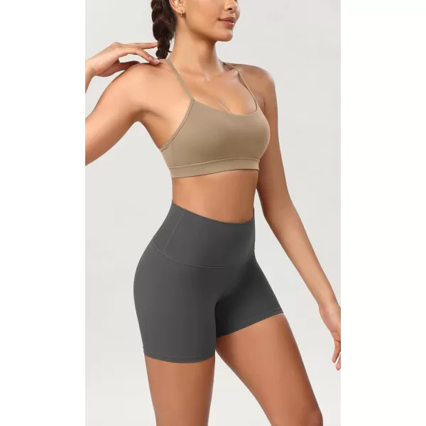ODODOS ODCLOUD 2Pack Lounge Yoga Shorts for Women 4quot  6quot  8quot 10quot High Waist Buttery Soft Biker ShortsBlackcharcoal