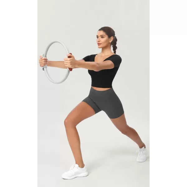 ODODOS ODCLOUD 2Pack Lounge Yoga Shorts for Women 4quot  6quot  8quot 10quot High Waist Buttery Soft Biker ShortsBlackcharcoal