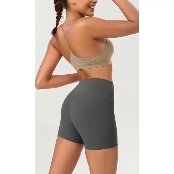 ODODOS ODCLOUD 2Pack Lounge Yoga Shorts for Women 4quot  6quot  8quot 10quot High Waist Buttery Soft Biker ShortsBlackcharcoal