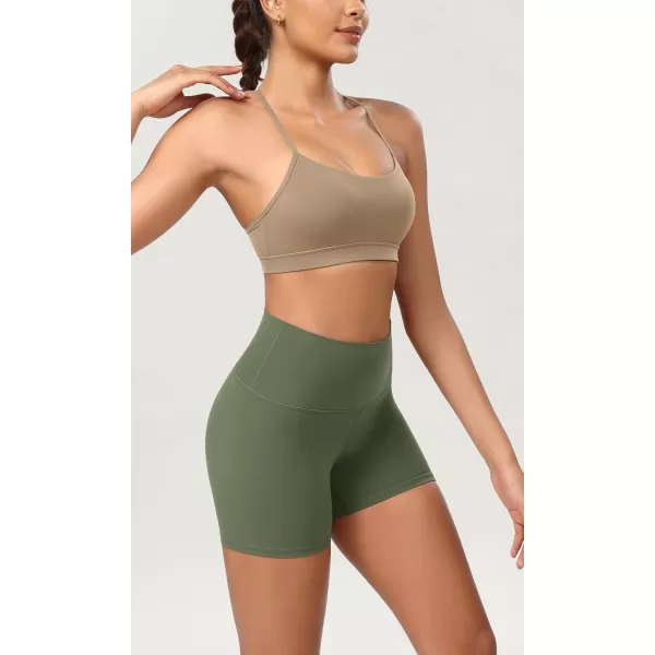 ODODOS ODCLOUD 2Pack Lounge Yoga Shorts for Women 4quot  6quot  8quot 10quot High Waist Buttery Soft Biker ShortsBlackdark Olive