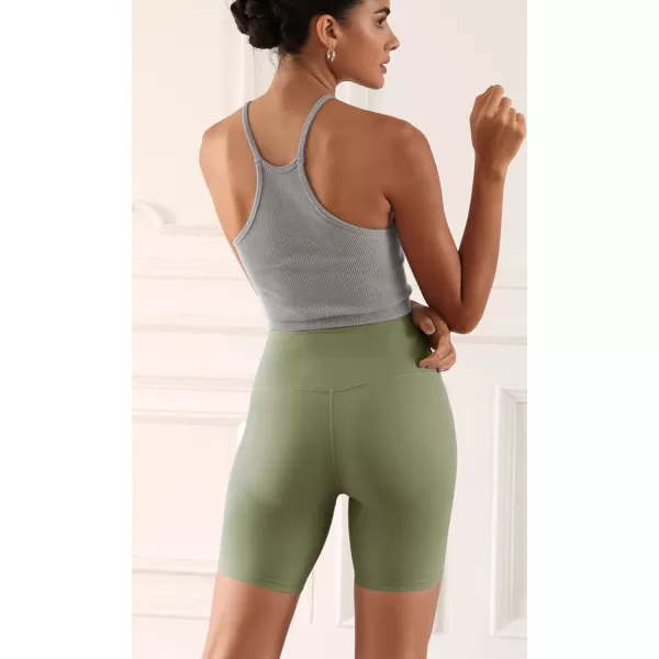 ODODOS ODCLOUD 2Pack Lounge Yoga Shorts for Women 4quot  6quot  8quot 10quot High Waist Buttery Soft Biker ShortsBlackdark Olive