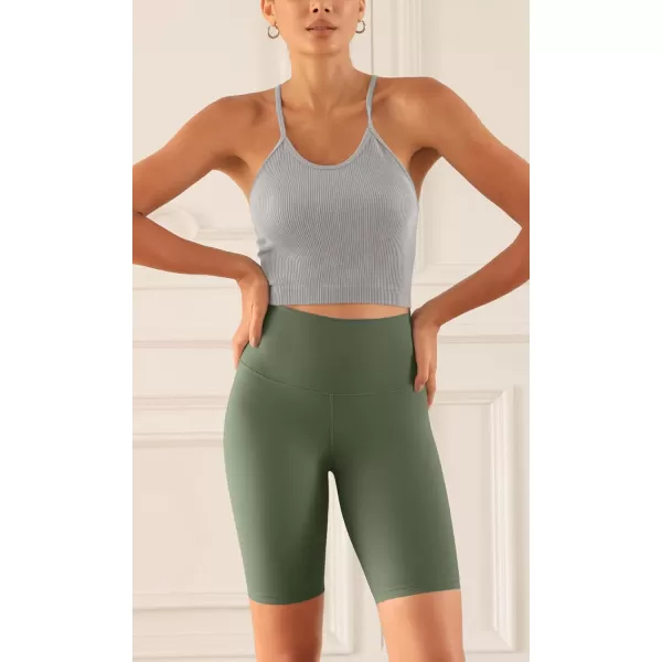ODODOS ODCLOUD 2Pack Lounge Yoga Shorts for Women 4quot  6quot  8quot 10quot High Waist Buttery Soft Biker ShortsBlackdark Olive