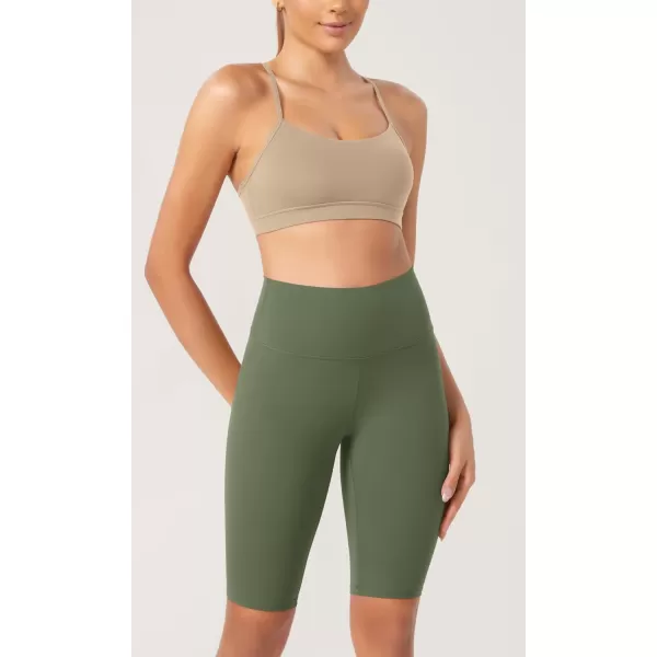 ODODOS ODCLOUD 2Pack Lounge Yoga Shorts for Women 4quot  6quot  8quot 10quot High Waist Buttery Soft Biker ShortsBlackdark Olive
