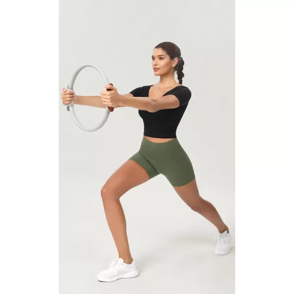ODODOS ODCLOUD 2Pack Lounge Yoga Shorts for Women 4quot  6quot  8quot 10quot High Waist Buttery Soft Biker ShortsBlackdark Olive