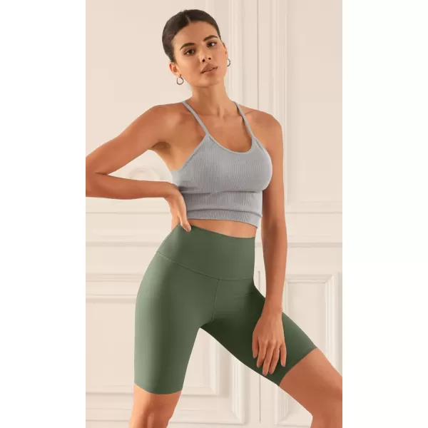 ODODOS ODCLOUD 2Pack Lounge Yoga Shorts for Women 4quot  6quot  8quot 10quot High Waist Buttery Soft Biker ShortsBlackdark Olive