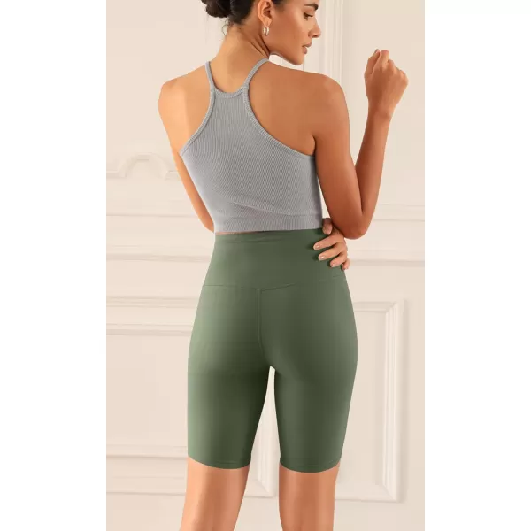 ODODOS ODCLOUD 2Pack Lounge Yoga Shorts for Women 4quot  6quot  8quot 10quot High Waist Buttery Soft Biker ShortsBlackdark Olive