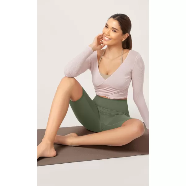 ODODOS ODCLOUD 2Pack Lounge Yoga Shorts for Women 4quot  6quot  8quot 10quot High Waist Buttery Soft Biker ShortsBlackdark Olive