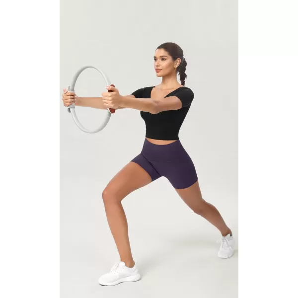 ODODOS ODCLOUD 2Pack Lounge Yoga Shorts for Women 4quot  6quot  8quot 10quot High Waist Buttery Soft Biker ShortsBlackdark Purple