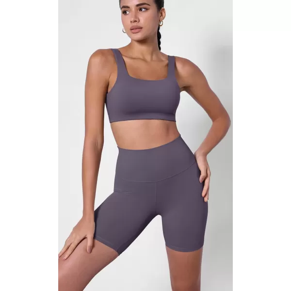 ODODOS ODCLOUD 2Pack Lounge Yoga Shorts for Women 4quot  6quot  8quot 10quot High Waist Buttery Soft Biker ShortsBlackdark Purple