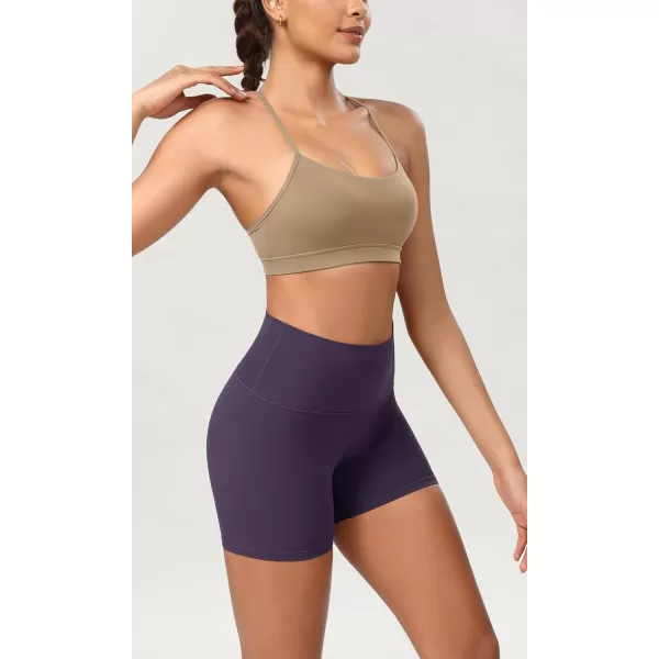 ODODOS ODCLOUD 2Pack Lounge Yoga Shorts for Women 4quot  6quot  8quot 10quot High Waist Buttery Soft Biker ShortsBlackdark Purple