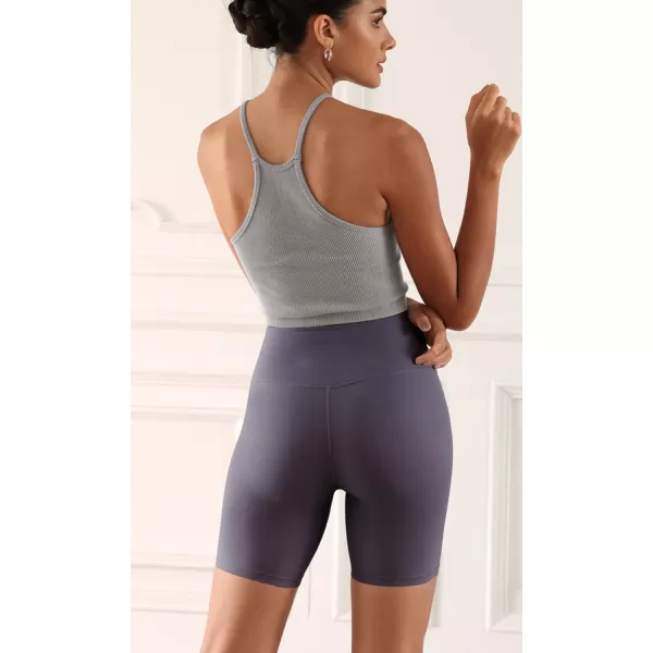 ODODOS ODCLOUD 2Pack Lounge Yoga Shorts for Women 4quot  6quot  8quot 10quot High Waist Buttery Soft Biker ShortsBlackdark Purple